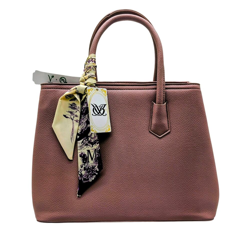 Elegant 3-in-1 Faux Leather Tote Bag Set with Twilly Scarf